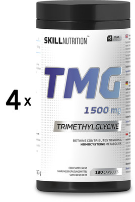 4 x Skill Nutrition TMG Trimethylglycine, 1500mg - 180 vegan (249,79 EUR/kg)