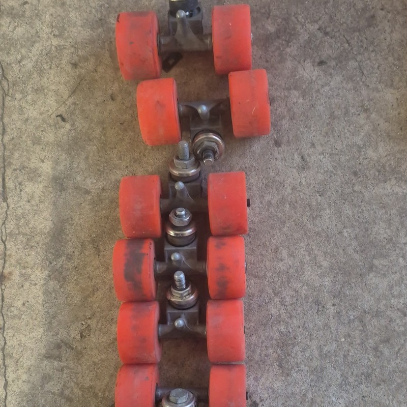 Inline Roller Skate Frame Assembly/trucks with orange Wheels  lot of 8