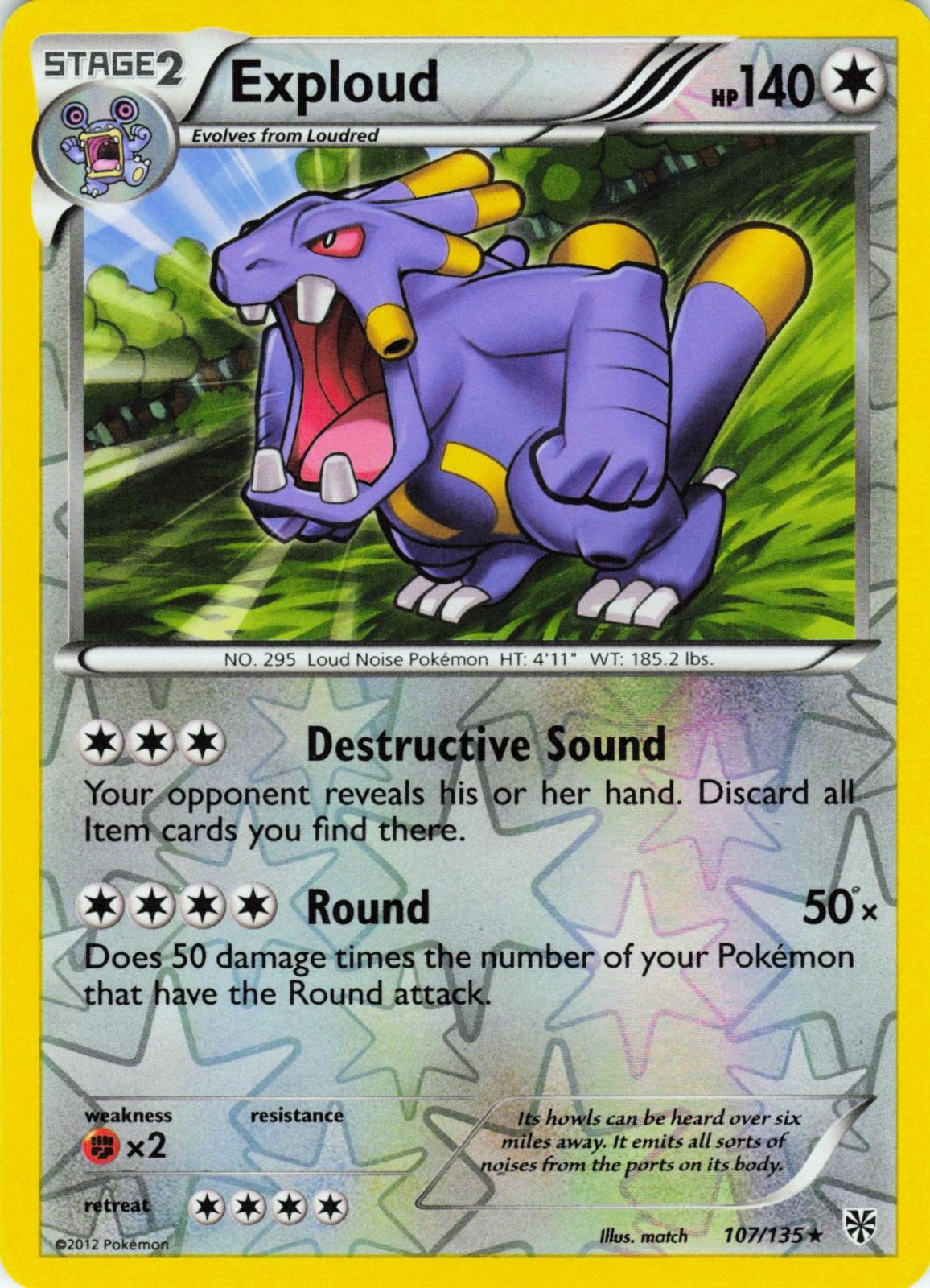 Exploud 107/135 Plasma Storm Rare Reverse Holo MP