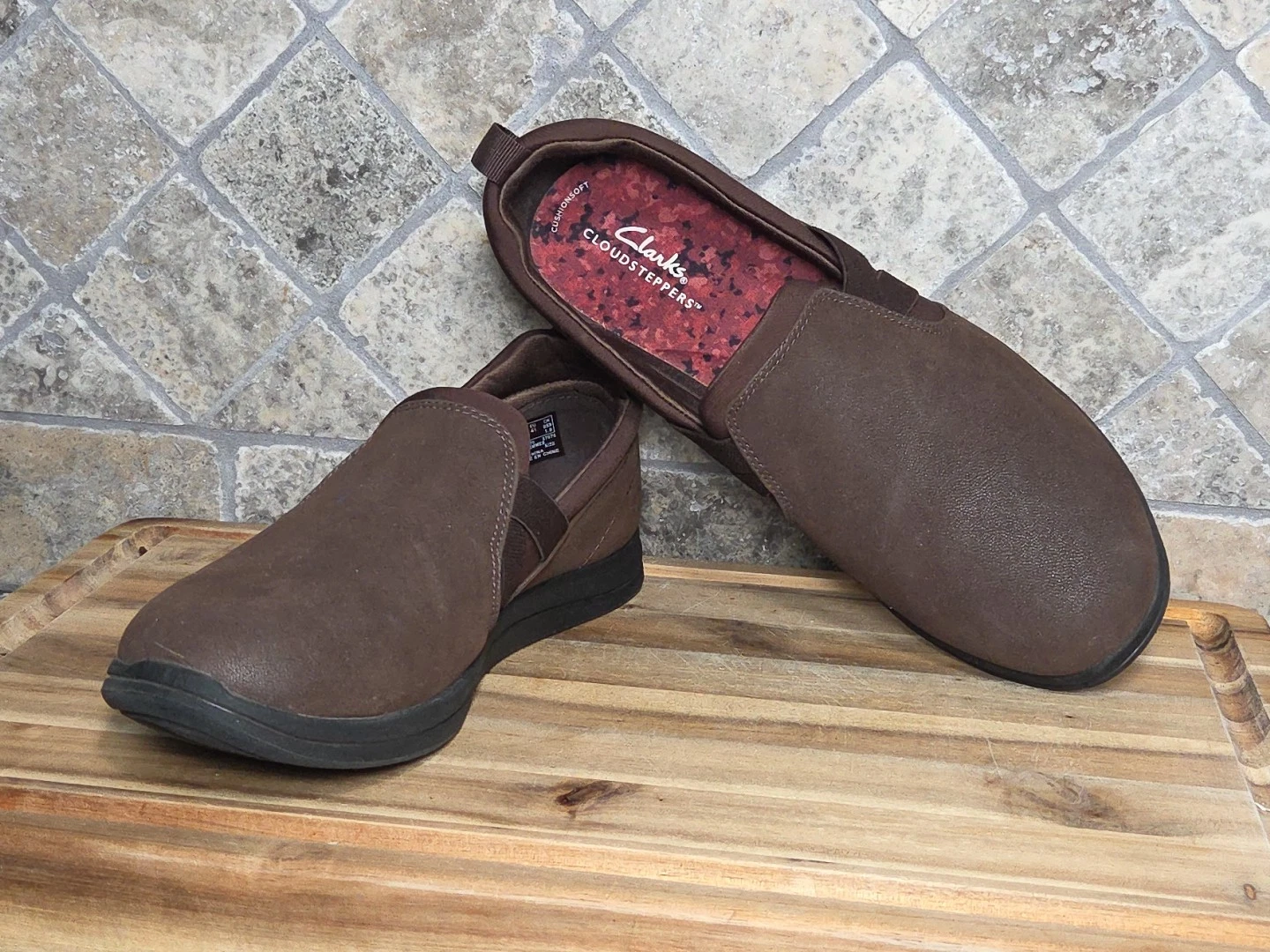 Clarks Cloudsteppers scarpe donna 9 5 M Breeze Bali mocassino marrone