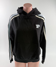 Victoria's Secret PINK Long Sleeve Fleece Hoodie Sweatshirt Black Size XS NWT