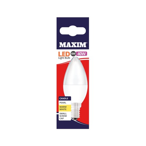 kenable [10 Pack] Maxim LED 6W (40 Watts) Warm White SES E14 Candle Light Bulb 