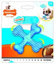 Nylabone Puppy Chew Beef Flavored X-Small X Bone for Dogs up to 15 Pounds