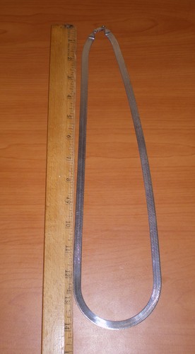 925 Sterling Silver 28" HERRINGBONE Chain Necklace 52 grams * ITALY .25" wide - Picture 10 of 10