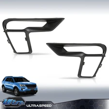 Front Fog Light Covers Bezels Left & Right Side Fit For 2018-2019 Ford Explorer
