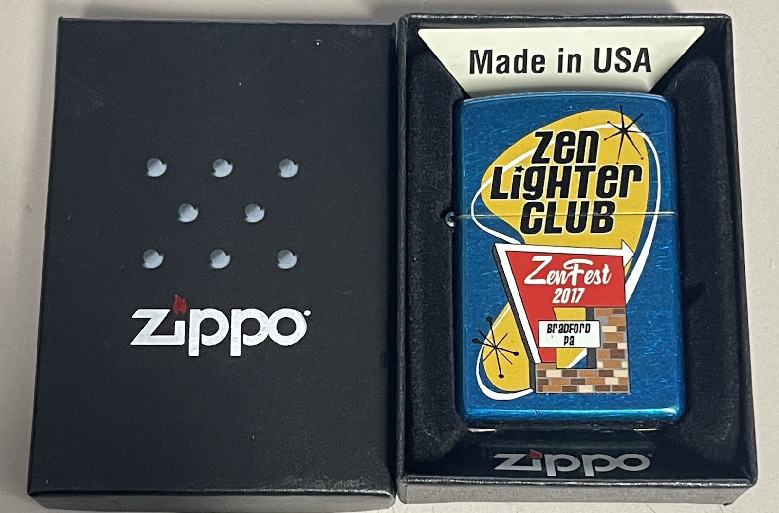 Club Zenfest Blue Sapphire Lighter Sealed In Box 283