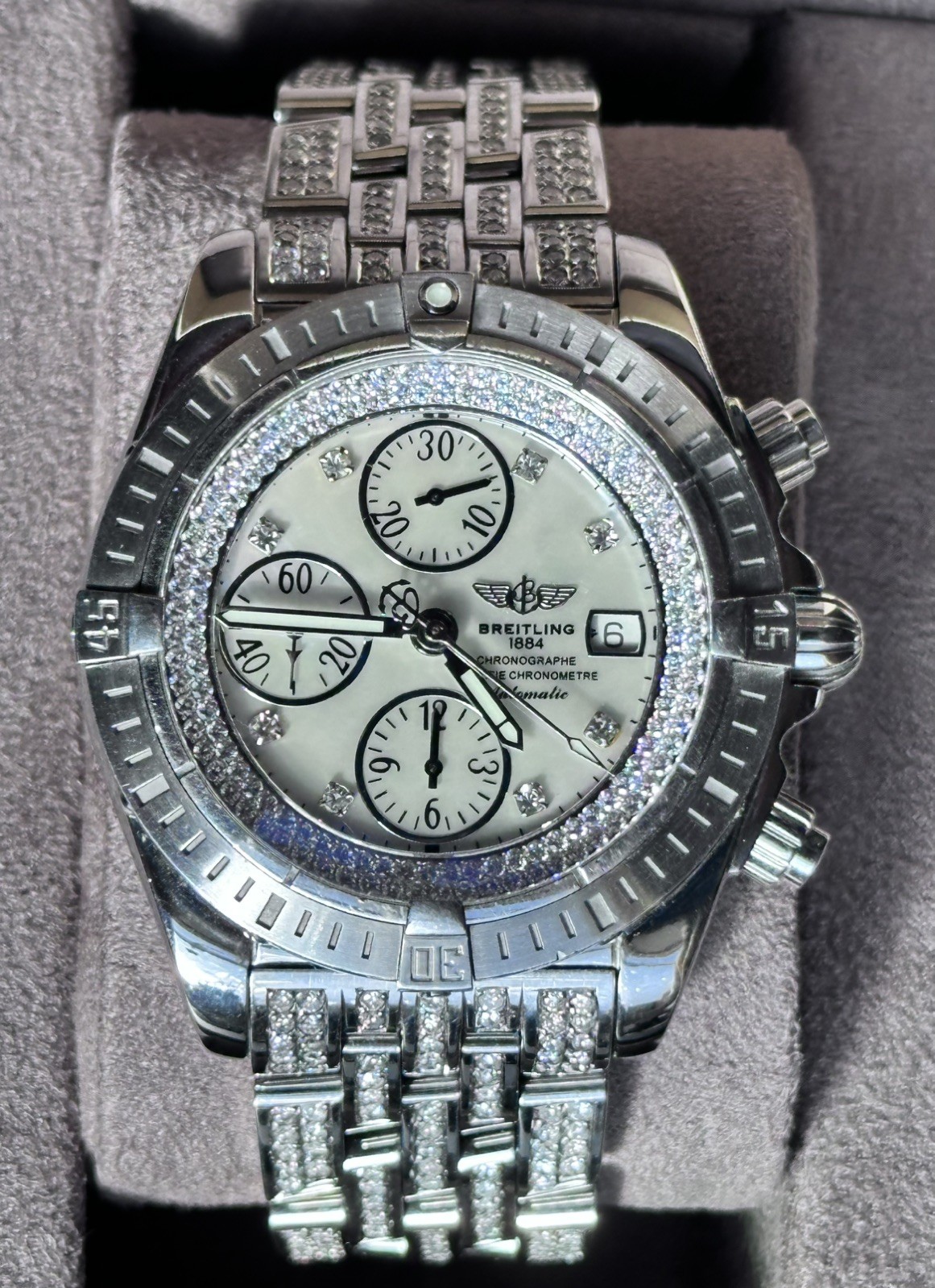 BREITLING CHRONOMAT EVOLUTION DIAMOND MOP MEN'S WATCH A13356 RRP £7500