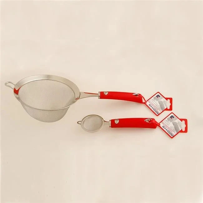 Ghidini V302 18 cm Stainless Steel Tea Strainer Red - Large