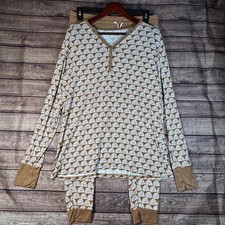 Little Sleepies Women Large Brown Rainbow Bamboo Viscose Pajama Set LS039-0120