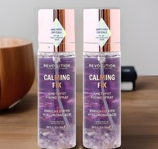 2 Pk Revolution Beauty Calming Amethyst Makeup Fixing Setting Spray Crystals New