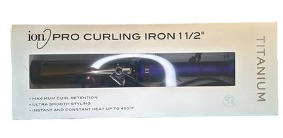 Ion Titanium Pro Curling Iron 1.5  450° Maximum Curl Retention FDJ-039 Purple