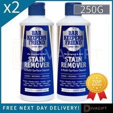 2 x BAR KEEPERS FRIEND STAIN REMOVER & MULTI SURFACE CLEANER POWDER 250G NEW