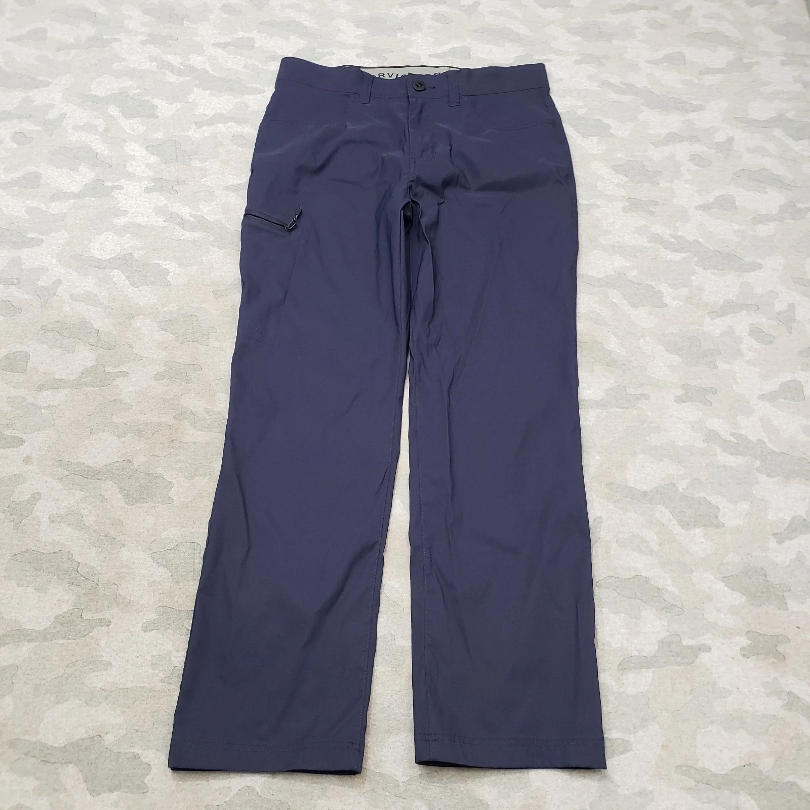 Orvis Pants Mens 32x29 Blue Cargo Pockets Water Repellant Stretch Straight Leg