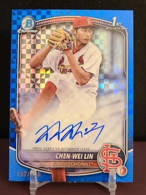 2025 Bowman Chen-Wei Lin Blue X-Fractor Auto /150 #CPA-CL 1st Bowman RC