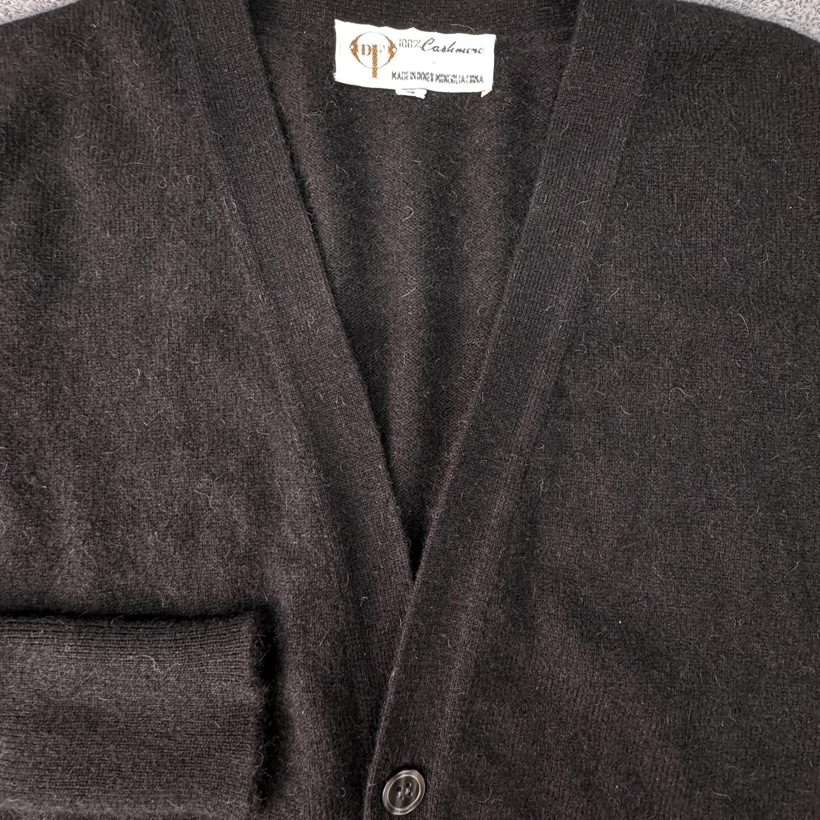Sweater Mens Small Black V-Neck 100% Cashmere Cardigan Button Front Pullover
