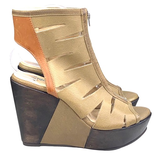 Farylrobin X Anthropologie Damski Brązowy Skórzany Zamek błyskawiczny Klin Rozmiar US 7