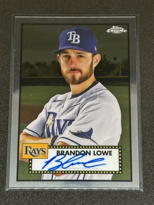 Brandon Lowe 2021 Topps Chrome Anniversary Platinum Auto #PA-BL Tampa Bay Rays 