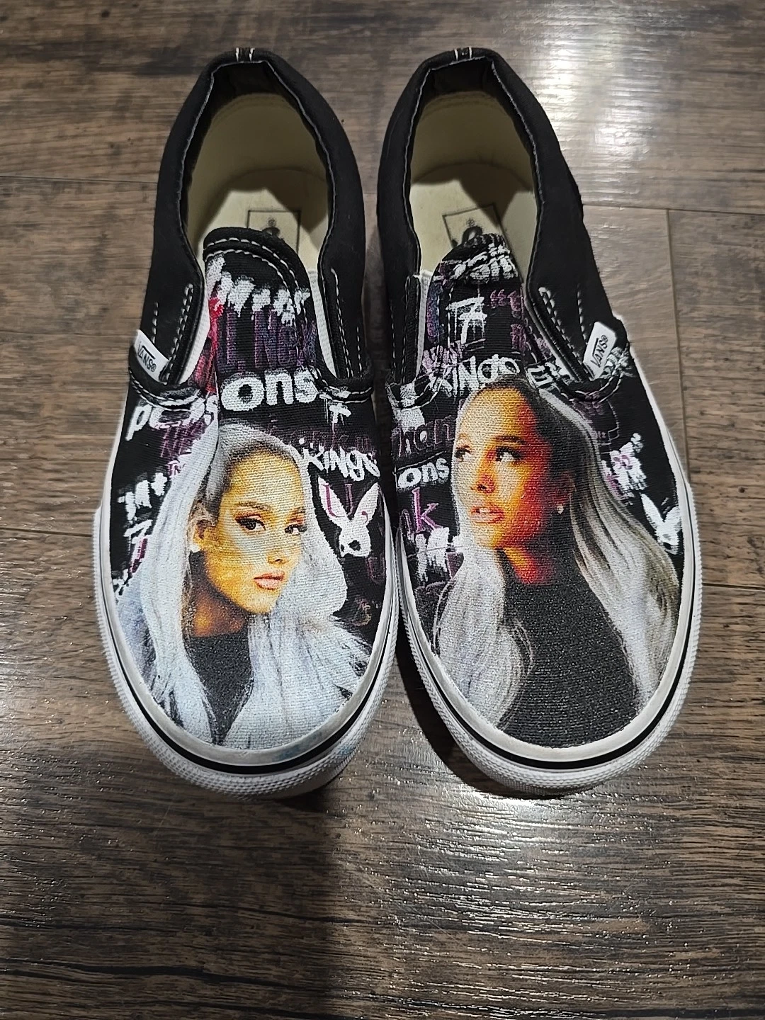 Vans bambina taglia 3 Ariana Grande nero slip on piatto