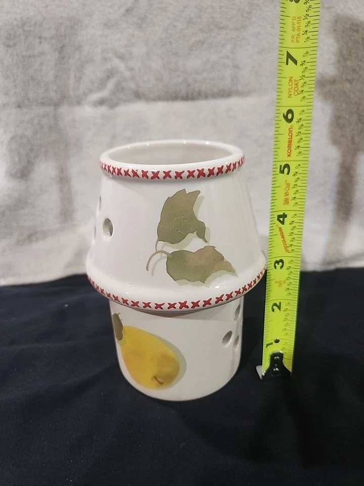 Hallmark 装饰烛台带阴影苹果主题 2 件 二手 — 第 3/4 张图片