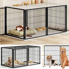 48"/64" Large Dog Kennel, Animal Pet Crate Cage Heavy Duty Metal Dogs Playpen