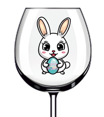 12x Ostern Cartoon Hase Vinyl Aufkleber Abziehbild Becher Weinglas Flasche Laptop