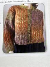 Ikat Look Cropped Jacket Knitting Pattern Cards Pages