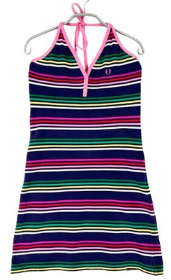 Fred Perry Damen V-Ausschnitt Minikleid Größe 38 - L