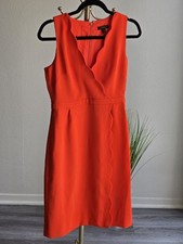 J. Crew Women's Scalloped Orange Sleeveless Sheat Wrap Short Dress. Sz 0 or  XXS