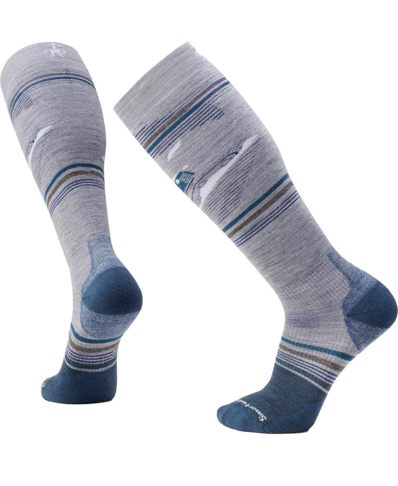 SmartWool Snowboard Targeted Cushion Piste Machine OTC Socks, Light Gray