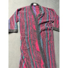 Christian Dior Le Connaisseur Vintage Terry Cloth Robe Striped Pink Purple