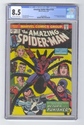 Amazing Spider-Man #135 CGC 8.5 Comic 2nd Punisher Origin Tarantula Romita Sr