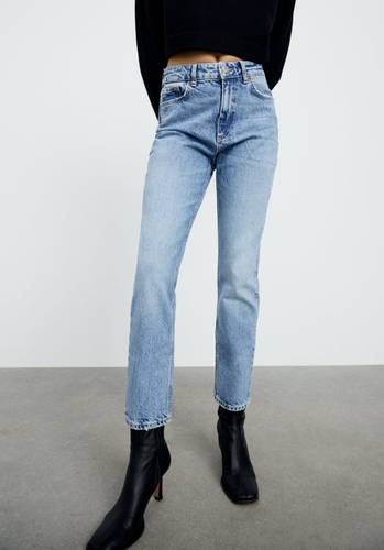ZARA WOMAN NWT HIGH-WAISTED SLIM JEANS 