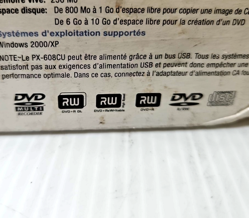 Plextor PX‑608CU Super‑Multi USB 2.0 Portable DVD Writer New in Box ,Collector's - Afbeelding 12 van 12
