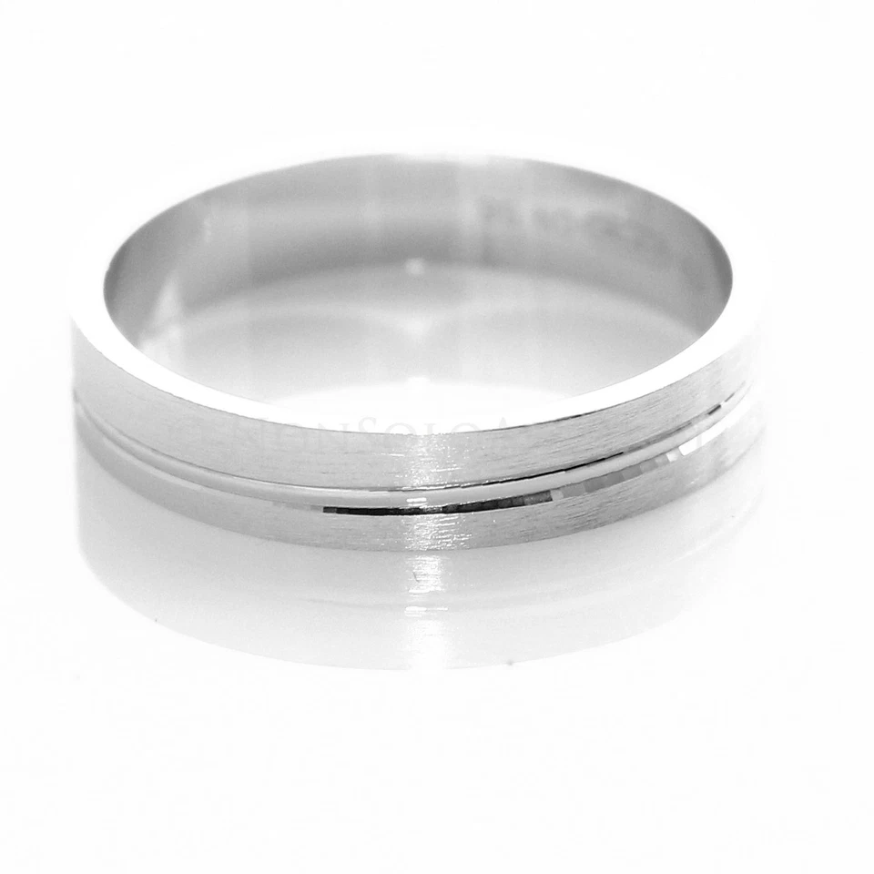 ANELLO ARGENTO 925 MASSICCIO FEDE FEDINA FIDANZATI UOMO DONNA DIAMANTATO 4 mm