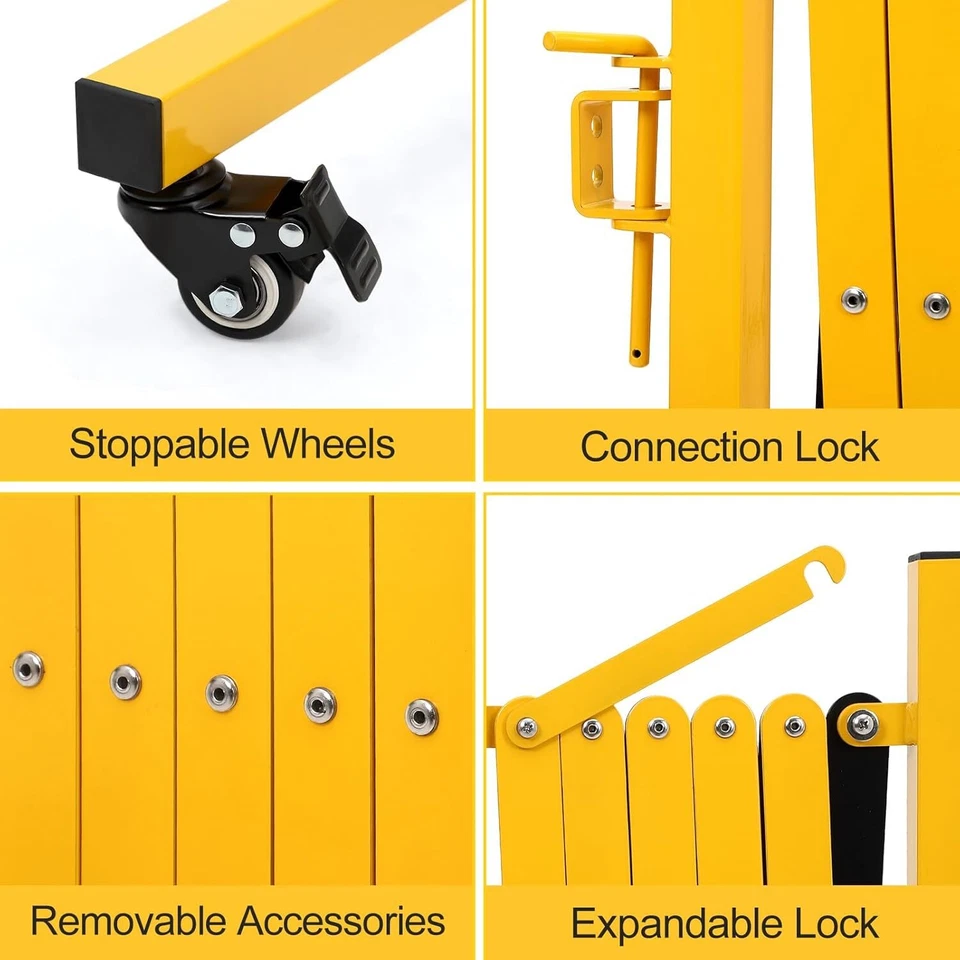 Barricada expandible de metal, 11/18 pies, puerta de cerca de acordeón, entrada retráctil G Foto 3 de 4