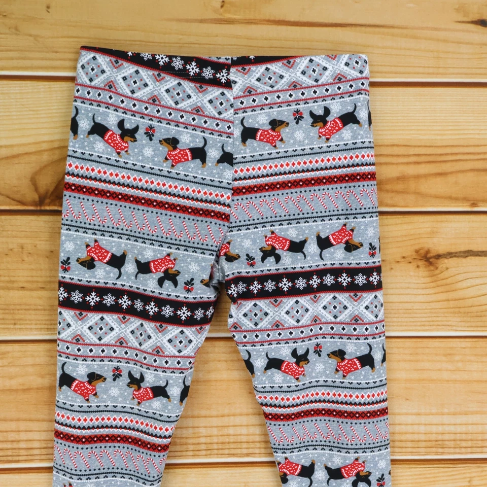 Leggings Time And Tru Mujer Talla M Gris Poliéster Perros En Navidad Suéteres Foto 3 de 4