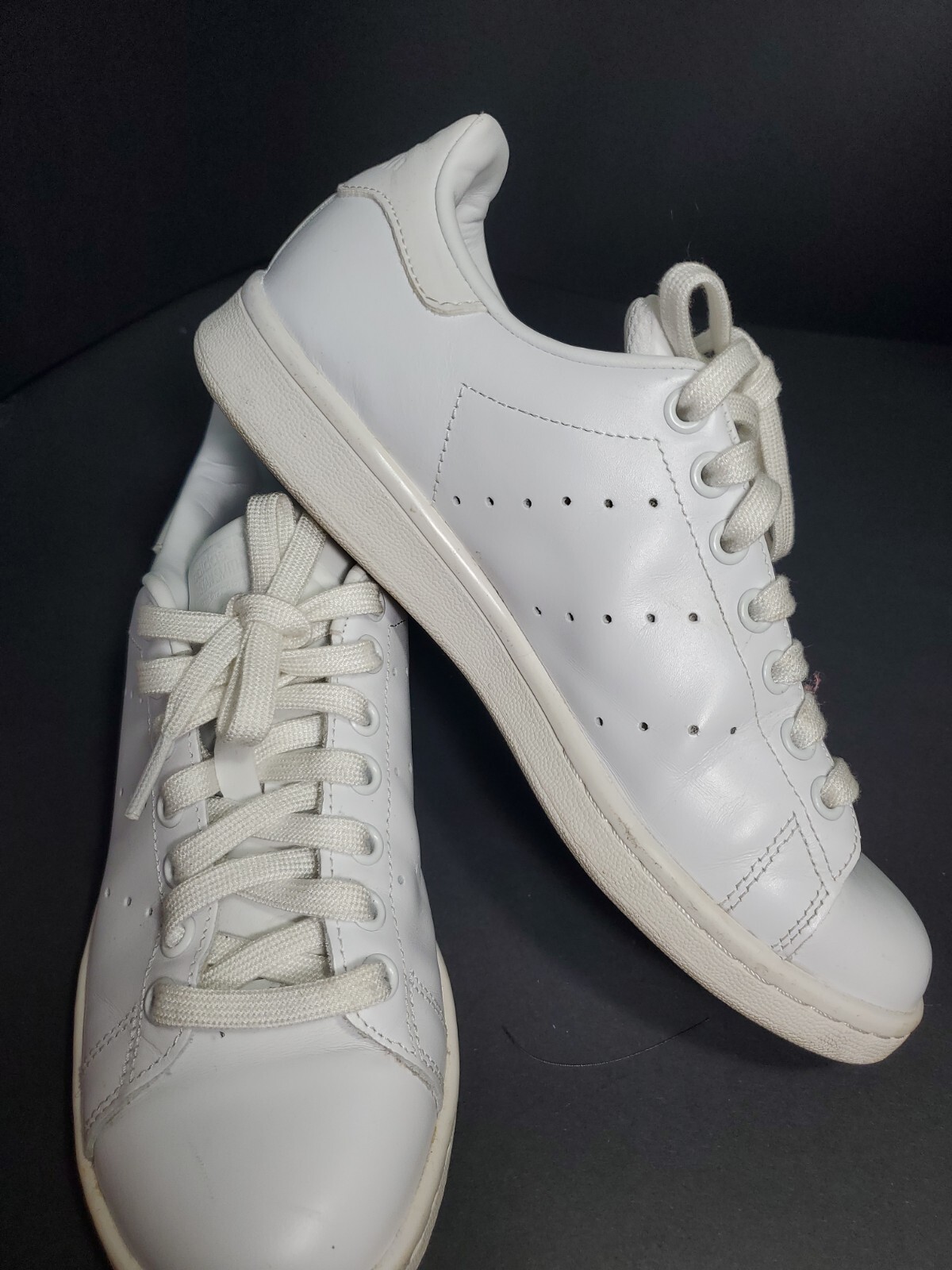 Adidas Mens White Leather Sneaker Lace Up Flatform Ma… Gem