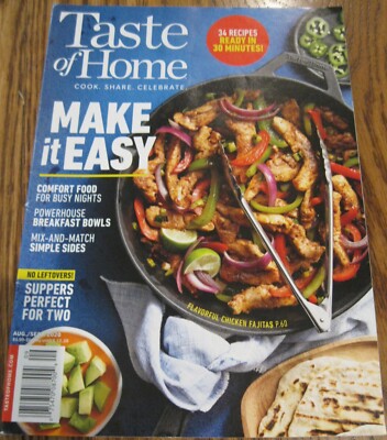 TASTE OF HOME MAKE IT EASY AUG/SEPT 2020 SOFTCOVER 34 GREAT RECIPES IN 30 MINUTE