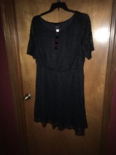 New~Wrapper~Women's Dress-Size 2X~Black Lace~Lined