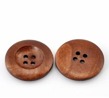 50PCs Wood Sewing Buttons Scrapbooking 4 Holes Round Mixed 25mm 1" Dia