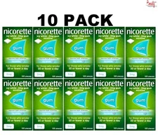 10 x  Nicorette Gum 2mg ICY WHITE Ice Gum 105 Pieces - "FREE SHIP TO USA"