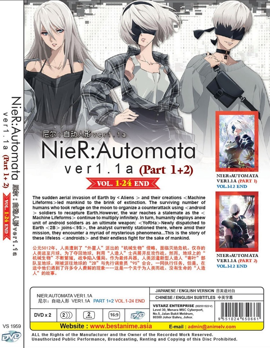 DVD~ANIME NIER:AUTOMATA VER1.1A PART 1-2 VOL.1-24 END ENGLISH