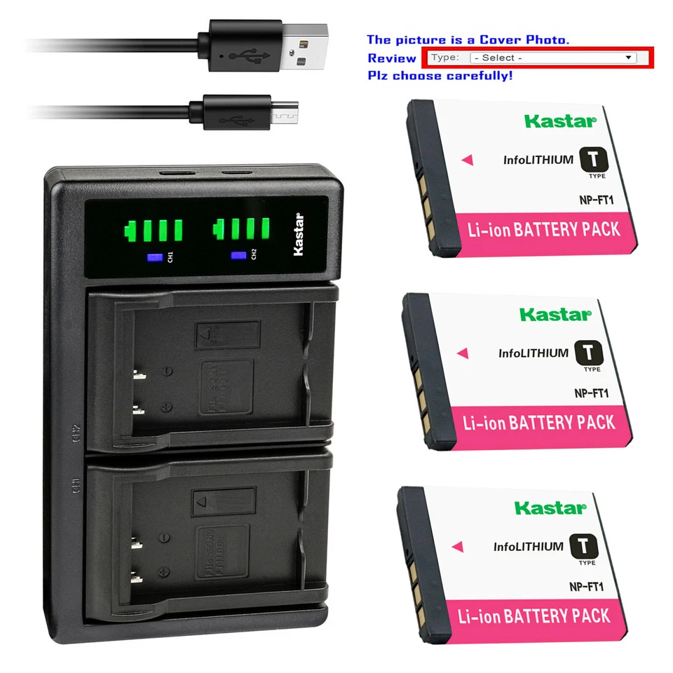 Kastar Battery LTD2 Charger for Sony NP-FT1 FT1 & Sony Cyber-shot DSC-T10 Camera