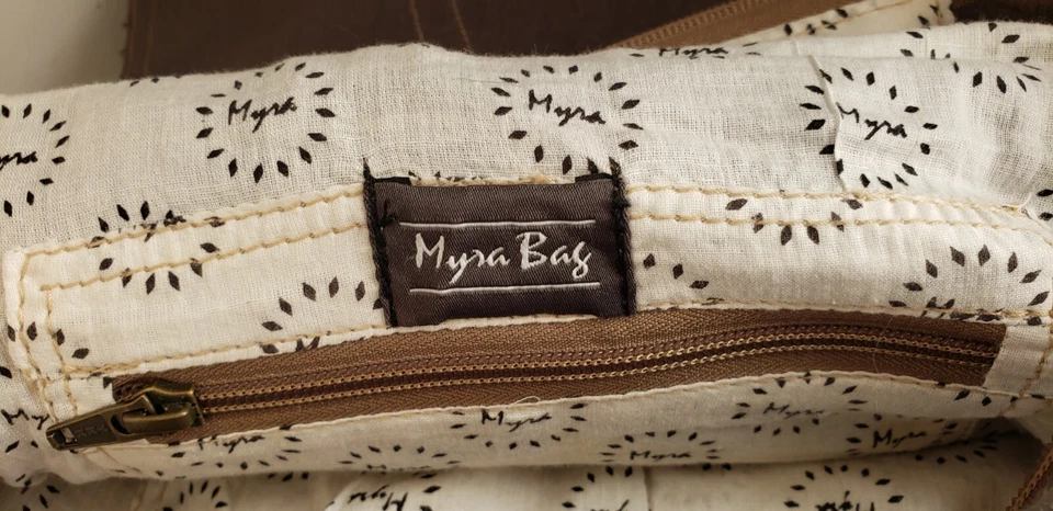 Bolso Mochila Cartera Myra Impresión Artista Lona Reciclada y Cuero S-1333 Bolso Foto 3 de 4