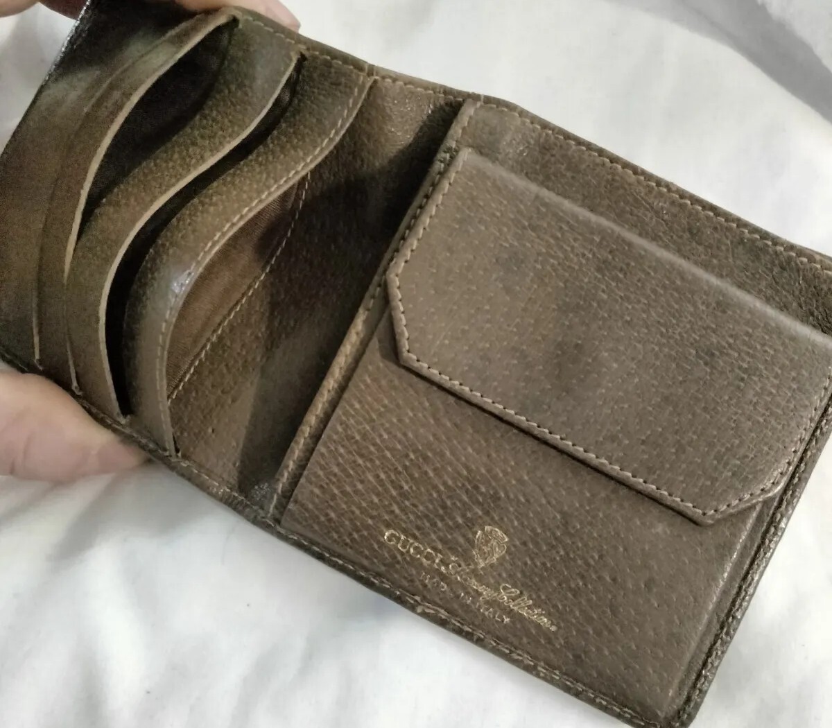 Authentic Vintage GUCCI Monogram Canvas Leather Bi-Fold