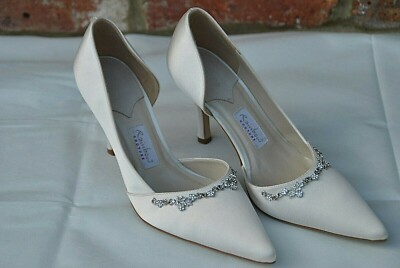 Neu RAINBOW COUTURE Brautschuhe PETO UK 4,5 EURO 37,5 Ivory CRYSTAL UVP £ 140+