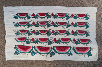 Vintage Woven Rag Rug Watermelon Throw Scatter Kitchen Bathroom Hallway NWT
