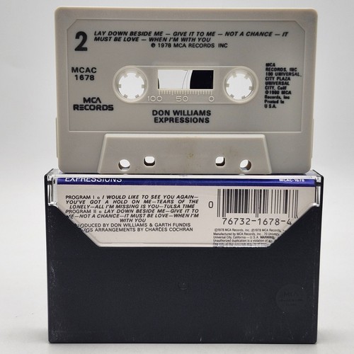 Don Williams Expressions Cassette 1978 MCA Records MCAC-1678 - Picture 2 of 3