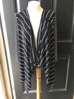 New $109 Chico's Travelers Black White Mixed Stripe Jacket 2 = Large L 12 14 NWT