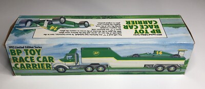 BP Limited Edition Light Up Toy Race Car Carrier Truck 1993 New In Box